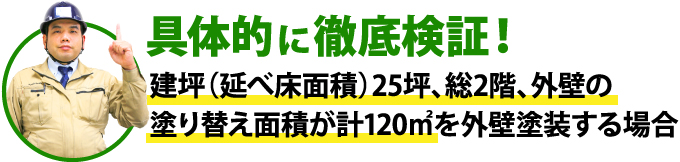 建坪25坪、塗り替え面積120平米のお住まいを外壁塗装する際に必要な塗料の量を検証!