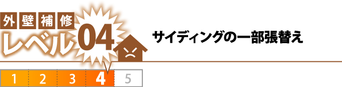 レベル4サイディングの一部張替え