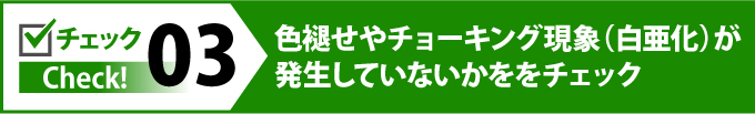 色あせやチョーキング現象が発生していないかをチェック